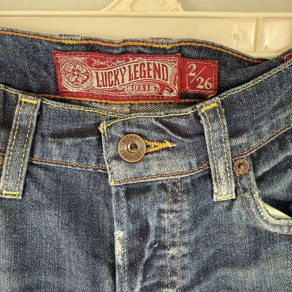 Lucky Brand Legend Sienna Tomboy Crop Sz 2/26 Red Fabric Cuffs - Picture 2 of 13